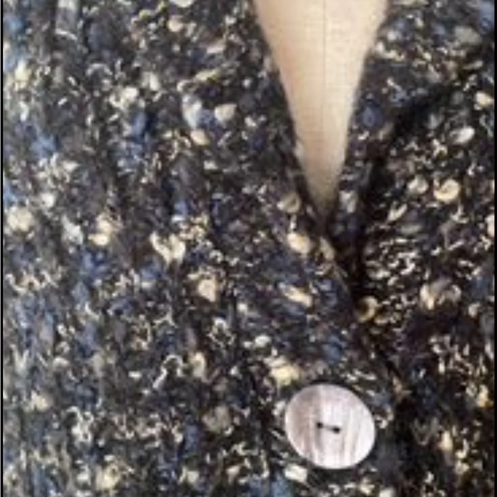 Susan Bristol Wool Acrylic Boucle Knit Cardigan Sweater Sz XL